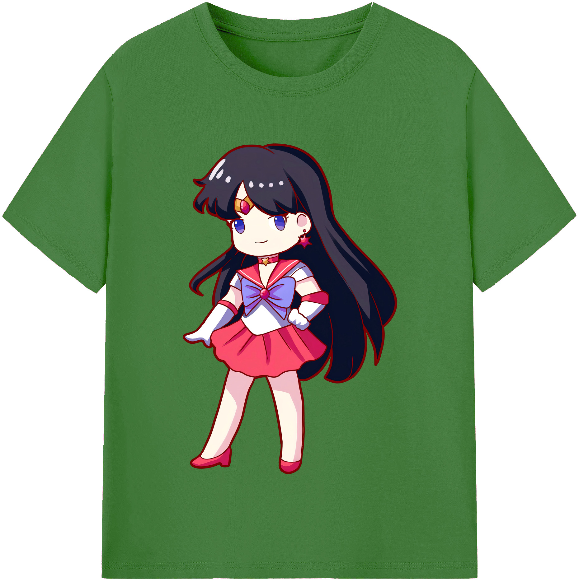 （画像用） 美少女戦士セーラームーン 火野レイ ひの レイ Sailor Moon Hino Rei （セーラーマーズ,Sailor Mars） レディースカジュアルプリントTシャツ（綿100％）